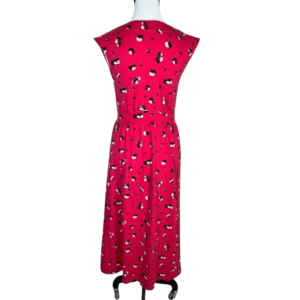 Joules Pink Floral Midi Dress Size 2 - Picture 3 of 11